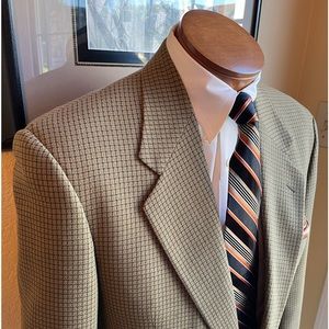 VIVA VINTAGE!  Andrew Fezza Assets All Wool Mini-check Weave Size 41R